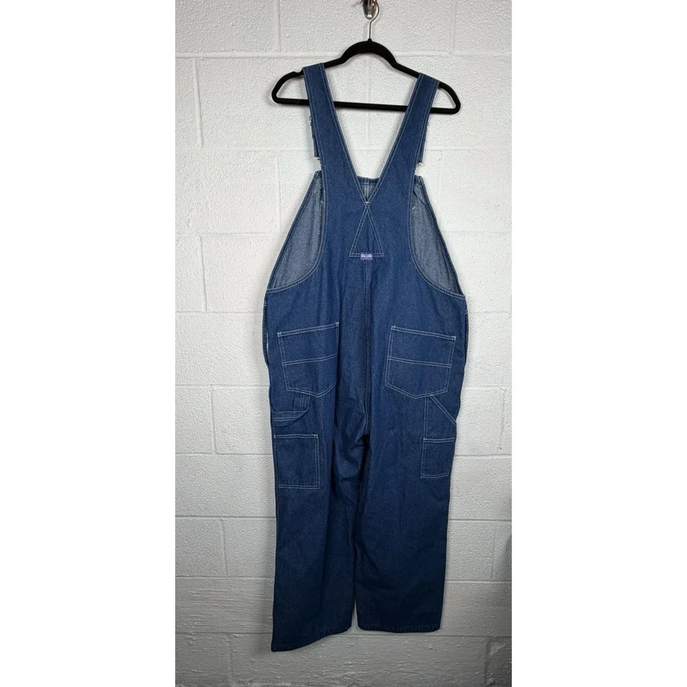 Big Smith Denim Bib Overalls Mens 40x28 Blue Carpenter Workwear Farm Utility